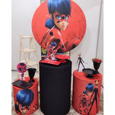Lofaris Red Cartoon Woman Themed Round Backdrop Kit For Girl